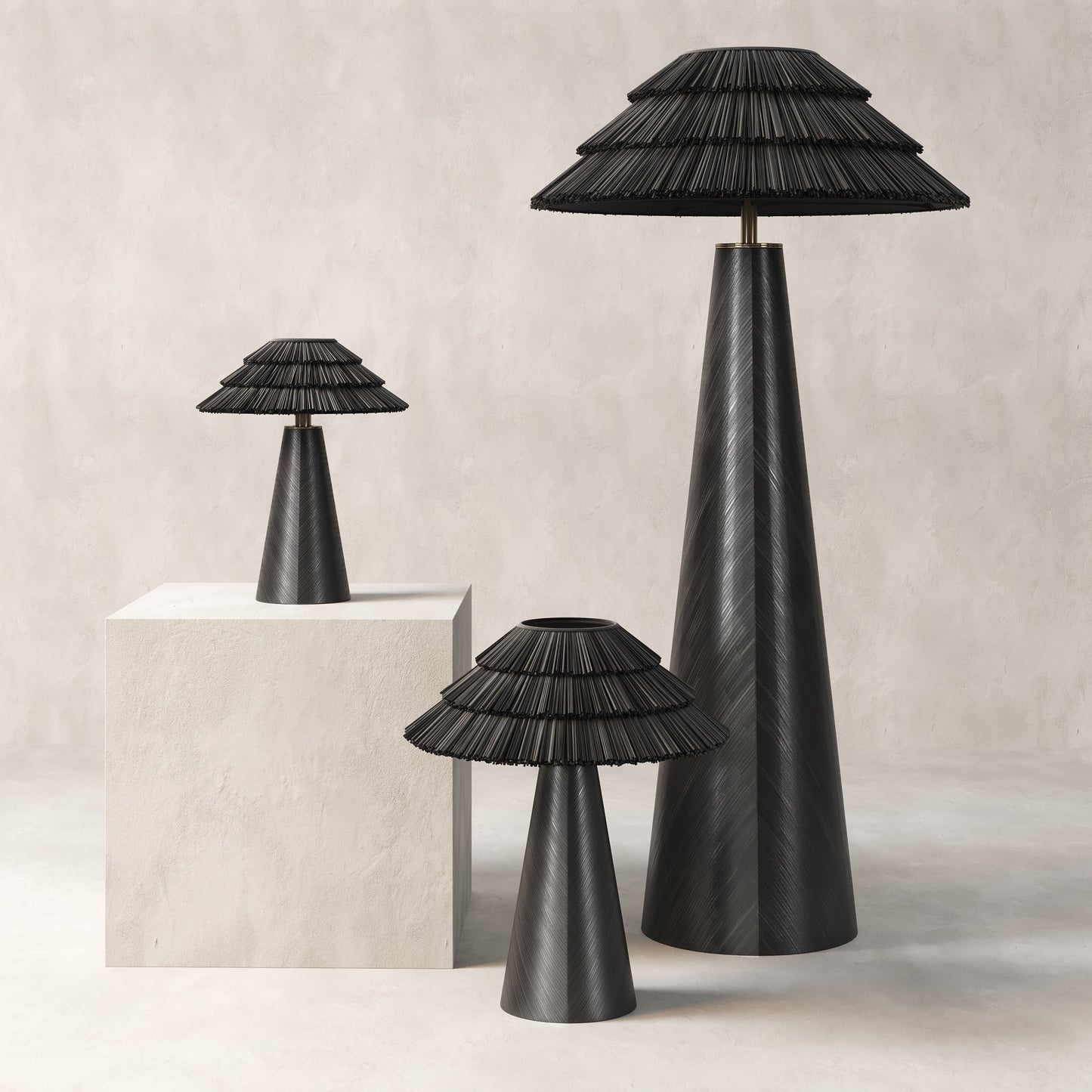 “ROOTS OF HOME” LIGHTING COLLECTION BLACK FLOOR LAMP